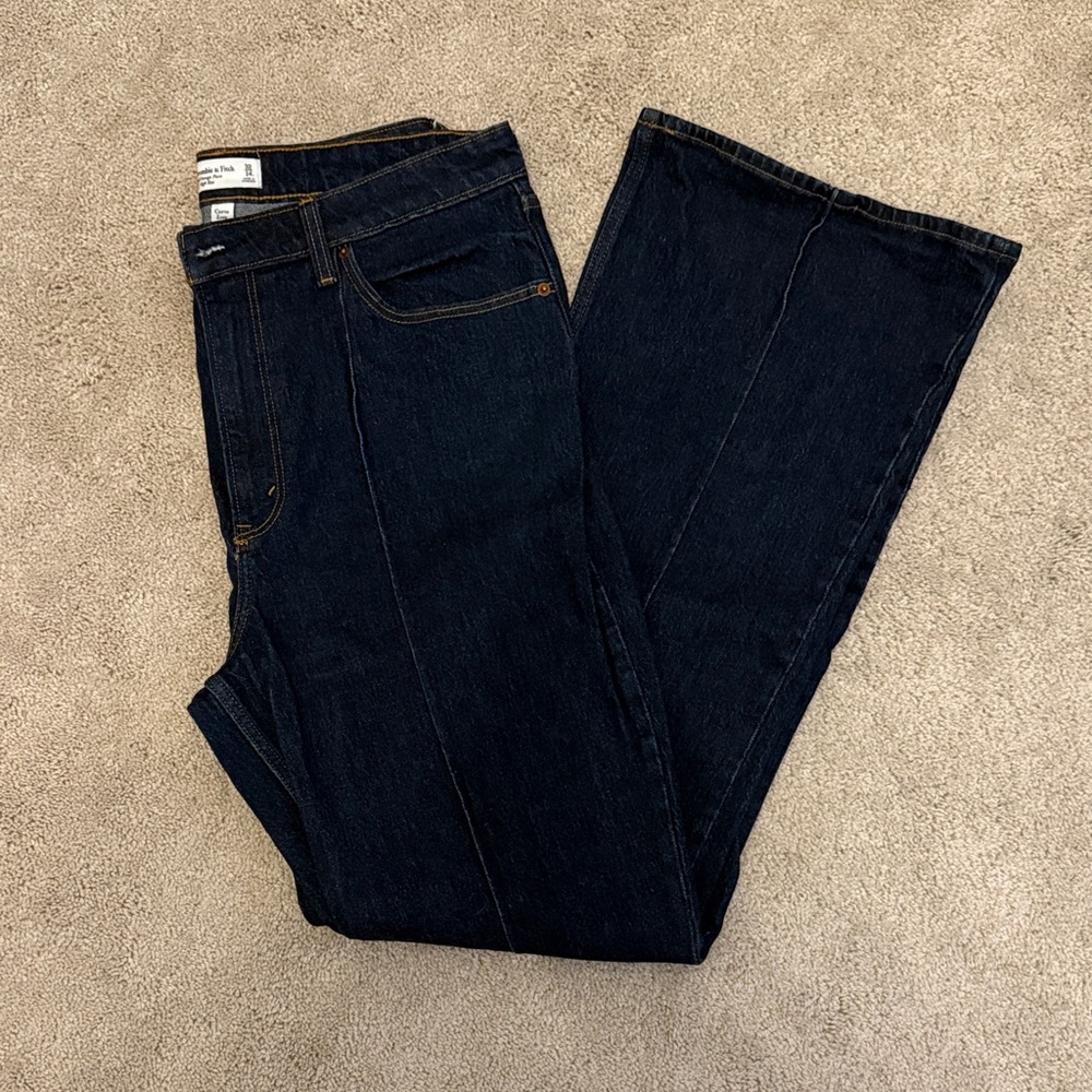 Abercrombie & Fitch Dark Wash Wide Leg Jeans